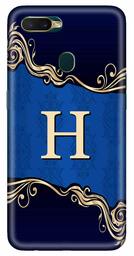 Amazon Brand - Solimo Designer Blue Pattern Alphabet-H 3D Printed Hard Back Case Mobile Cover for Oppo A7