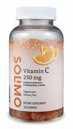 Amazon Brand - Solimo Vitamin C 250mg, 150 Gummies (2 Gummies per Serving), Immune Health