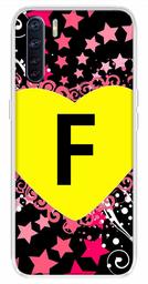 Amazon Brand - Solimo Designer Multicolor Heart Pattern Alphabet-F Printed Soft Back Case Mobile Cover for Oppo F15