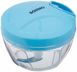 Amazon Brand - Solimo Plastic Chopper with 3 Blades, 400ml, Blue