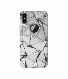 Amazon Brand - Solimo Designer Wooden Triangles 3D Printed Hard Back Case Mobile Cover for Apple iPhone Xs Max (Logo Cut)