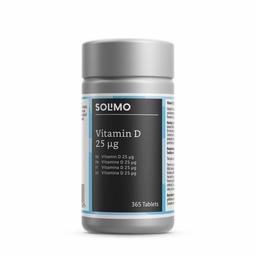 Amazon Brand: Solimo Vitamin D 25 μg Supplement 365 Tablets