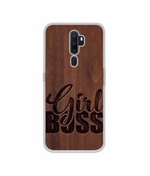 Amazon Brand - Solimo Designer Girl Boss On Wood UV Printed Soft Back Case Mobile Cover for Oppo A5 (2020)