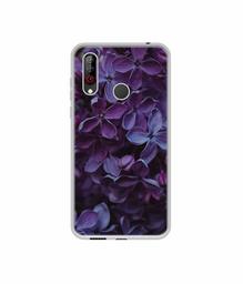 Amazon Brand - Solimo Designer Purple Flowers UV Printed Soft Back Case Mobile Cover for LG W30