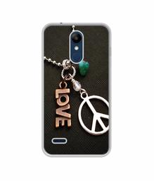 Amazon Brand - Solimo Designer Love and Peace UV Printed Soft Back Case Mobile Cover for LG K9