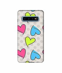 Amazon Brand - Solimo Designer Multicolor Heart 3D Printed Hard Back Case Mobile Cover for Samsung Galaxy S10 Plus