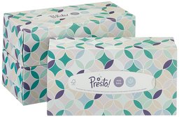 Amazon Brand - Presto! 4-Ply Facial Tissues with Mild Balm, 12 Pack (12 x 80 Tissues)