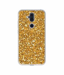 Amazon Brand - Solimo Designer Golden Sparkle UV Printed Soft Back Case Mobile Cover for Nokia 8.1