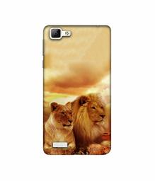 Amazon Brand - Solimo Designer Lion with Lioness 3D Printed Hard Back Case Mobile Cover for Vivo V1