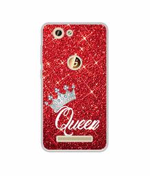 Amazon Brand - Solimo Designer Queen On Red Glitter UV Printed Soft Back Case Mobile Cover for Gionee F103 Pro