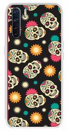 Amazon Brand - Solimo Designer Multicolor Skull Abstract Pattern Printed Soft Back Case Mobile Cover for Oppo F15