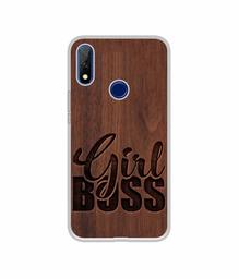 Amazon Brand - Solimo Designer Girl Boss On Wood UV Printed Soft Back Case Mobile Cover for Gionee F9 Plus