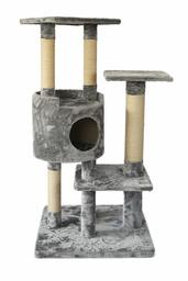 AmazonBasics Cat Tree with Cave - Medium, Gray