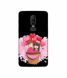 Amazon Brand - Solimo Designer Boy and Girl 3D Printed Hard Back Case Mobile Cover for Oneplus 6