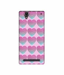 Amazon Brand - Solimo Designer Sparkle Heart Texture 3D Printed Hard Back Case Mobile Cover for Sony Xperia T2 Ultra