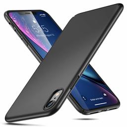 EONO Cover iPhone XR, Custodia Rigida Nera in TPU Sottile con Assorbimento Urti [Ultra-Sottile con Protezione Elevata] per iPhone XR, Nero