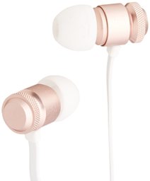 AmazonBasics Earphones with Flat Cables and Universal Mic (Rose Gold)