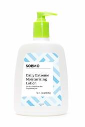 Amazon Brand - Solimo Extreme Moisturizing Lotion for Dry, Sensitive Skin, Fragrance Free, 16 fl oz