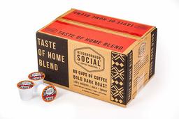 Neighborhood Social, Taste of Home Bold Dark Roast Gourmet Coffee, 80 count Single Serve Cups