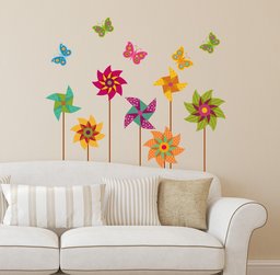 Amazon Brand - Solimo Wall Sticker for Bedroom (Pinwheel, Ideal Size on Wall: 87 cm x 89 cm)