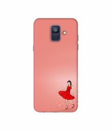 Amazon Brand - Solimo Designer Red Dress Lady 3D Printed Hard Back Case Mobile Cover for Samsung Galaxy A6