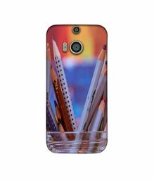 Amazon Brand - Solimo Designer Pencile 3D Printed Hard Back Case Mobile Cover for HTC One M8