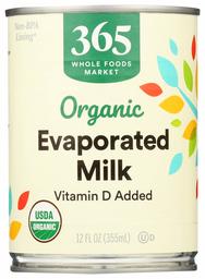 365 Everyday Value, Organic Evaporated Milk, 12 oz