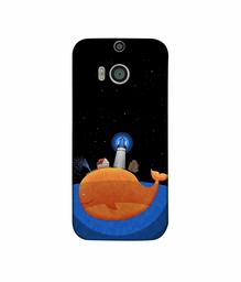 Amazon Brand - Solimo Designer Whale 3D Printed Hard Back Case Mobile Cover for HTC One M8