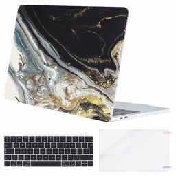 Eono Coque Compatible avec MacBook Pro 13 Pouces A2159/A1989/A1706/A1708 2019-2016 avec/sans Touch Bar, Plastique Coque Rigide&Protection Clavier&Protecteur d'écran, Vague d'or