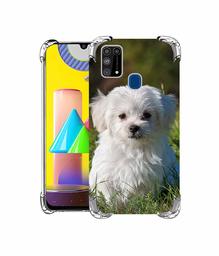 Amazon Brand - Solimo Designer White Dog UV Printed Soft Back Case Mobile Cover for Samsung Galaxy M31