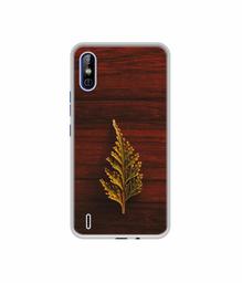 Amazon Brand - Solimo Designer Leaf on Wood UV Printed Soft Back Case Mobile Cover for Tecno Spark Go