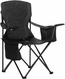 AmazonBasics Camping Chair with Cooler, Black (Padded) (Renewed)