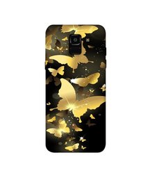 Amazon Brand - Solimo Designer Golden Butterfly Pattern 3D Printed Hard Back Case Mobile Cover for Samsung Galaxy J6