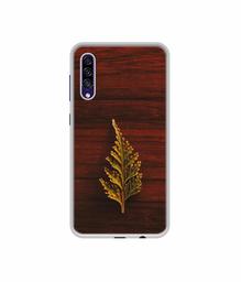 Amazon Brand - Solimo Designer Leaf on Wood UV Printed Soft Back Case Mobile Cover for Samsung Galaxy A30s