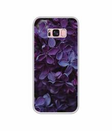 Amazon Brand - Solimo Designer Purple Flowers UV Printed Soft Back Case Mobile Cover for Samsung Galaxy S8 Plus