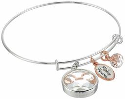 Disney Women's Stainless Steel Adjustable Bangle Bracelet With 