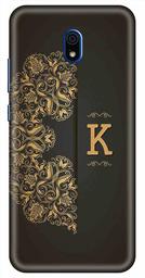 Amazon Brand - Solimo Designer Black Pattern Alphabet-K 3D Printed Hard Back Case Mobile Cover for Xiaomi Redmi 8A