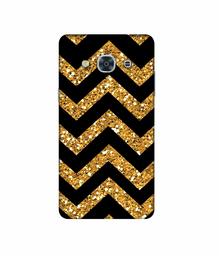 Amazon Brand - Solimo Designer Golden Zik Zak Pattern 3D Printed Hard Back Case Mobile Cover for Samsung Galaxy J3 Pro