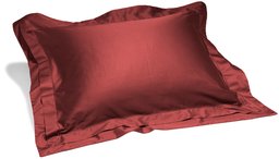 Pinzon Hotel Banded 100-Percent Egyptian Cotton Sateen 20-By-36-Inch King Sham, Bordeaux