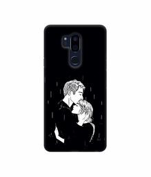 Amazon Brand - Solimo Designer Couples Standing in Rain 3D Printed Hard Back Case Mobile Cover for LG G7 ThinQ