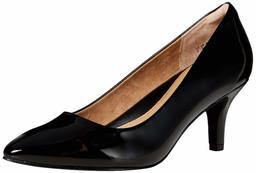 Amazon Essentials Round Toe Medium Heel Pump, Vernice Nera, EU 38