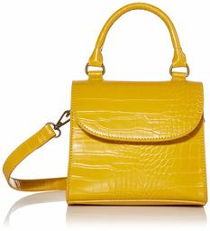 The Drop Diana Top Handle Cross Body Bag for Women, Yellow (sunflower)