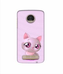 Amazon Brand - Solimo Designer Cute Pink Cat 3D Printed Hard Back Case Mobile Cover for Motorola Moto Z Play