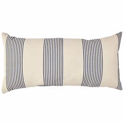 Amazon Brand – Stone & Beam Casual Outdoor Stripe Throw Pillow - 24 x 12 Inch, Blue