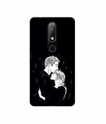 Amazon Brand - Solimo Designer Couples Standing in Rain 3D Printed Hard Back Case Mobile Cover for Nokia 6.1 Plus