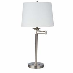 Amazon Brand – Ravenna Home Traditional Table Lamp with LED Light Bulb - 27 Inches, Brushed Nickel