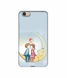 Amazon Brand - Solimo Designer Couple Sitting On Moon 3D Printed Hard Back Case Mobile Cover for Vivo Y53