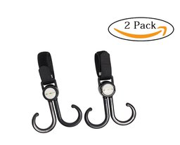 Alphabetz Stroller 2 Piece Universal Durable Multipurpose Hooks, Black