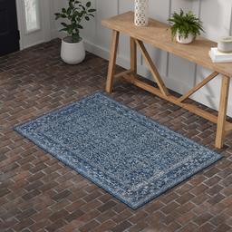 Amazon Brand - Stone& Beam Vintage Area Rug, 4' x 6', Dark Blue