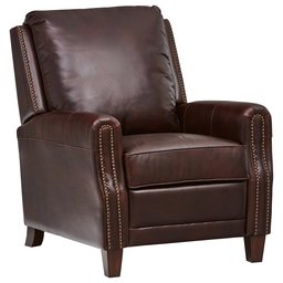 Amazon Brand – Stone & Beam Traditional Nailhead Leather Recliner, 33